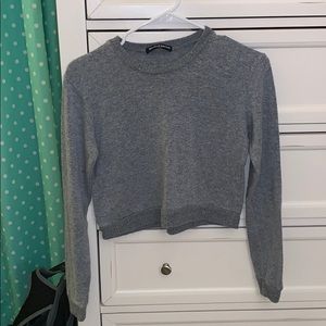 Brandy Melville gray long sleeved cropped tee